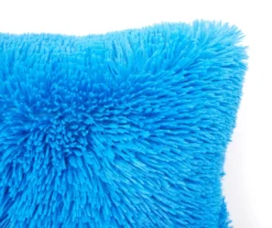 Euphoric Expression Supersonic Blue Faux Fur Throw Pillow -Household products sale 810607759 A8 2