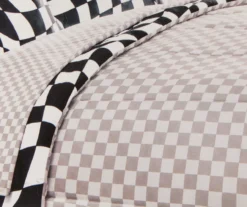 Euphoric Expression Black Wavy Checkerboard Reversible Twin 6-Piece Bed-in-a-Bag Set -Household products sale 810609042 810609041 810608770 A8 4 1 2