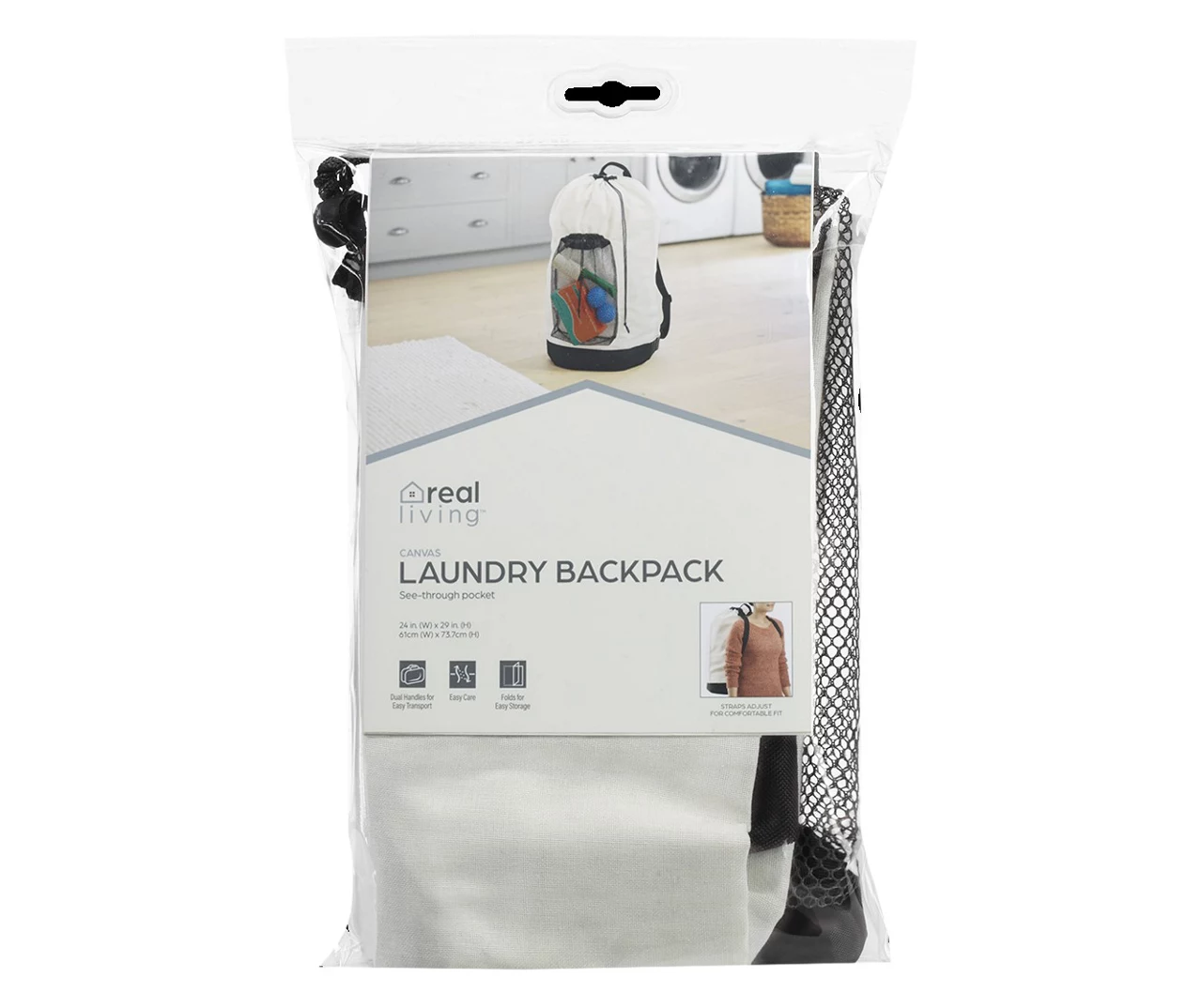 White Canvas Laundry Backpack