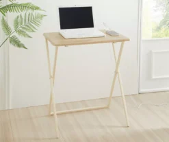 Wood Look Folding Table With USB Charging -Household products sale 810612178 B0 1