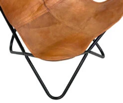 Tan Leather Butterfly Chair -Household products sale 810616677 A0 3