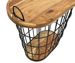 Metal Storage Table With Acacia Lid -Household products sale 810617764 A0 4